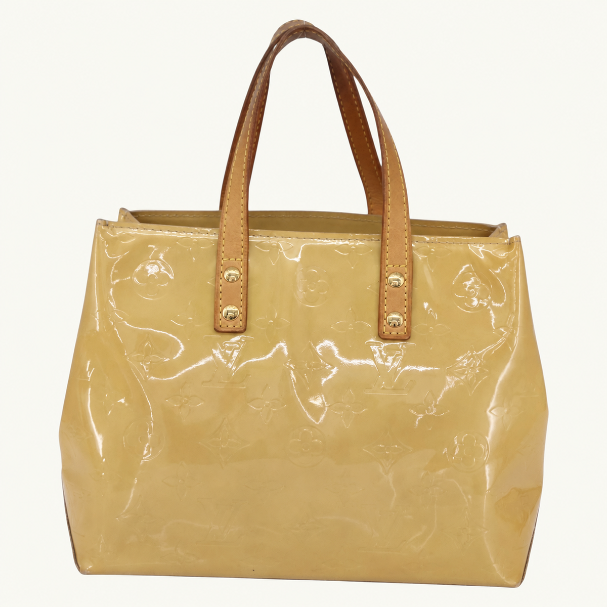 Pre-owned Louis Vuitton Reade Monogram Vernis PM Beige
