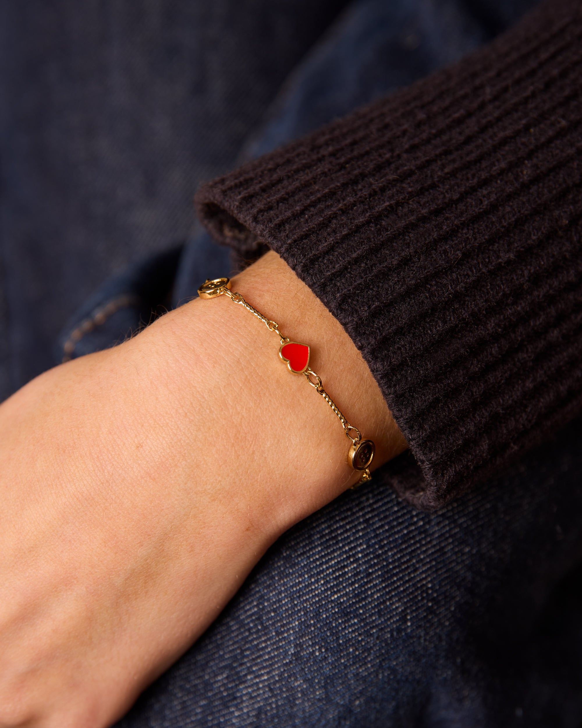 Heart Button Braclet