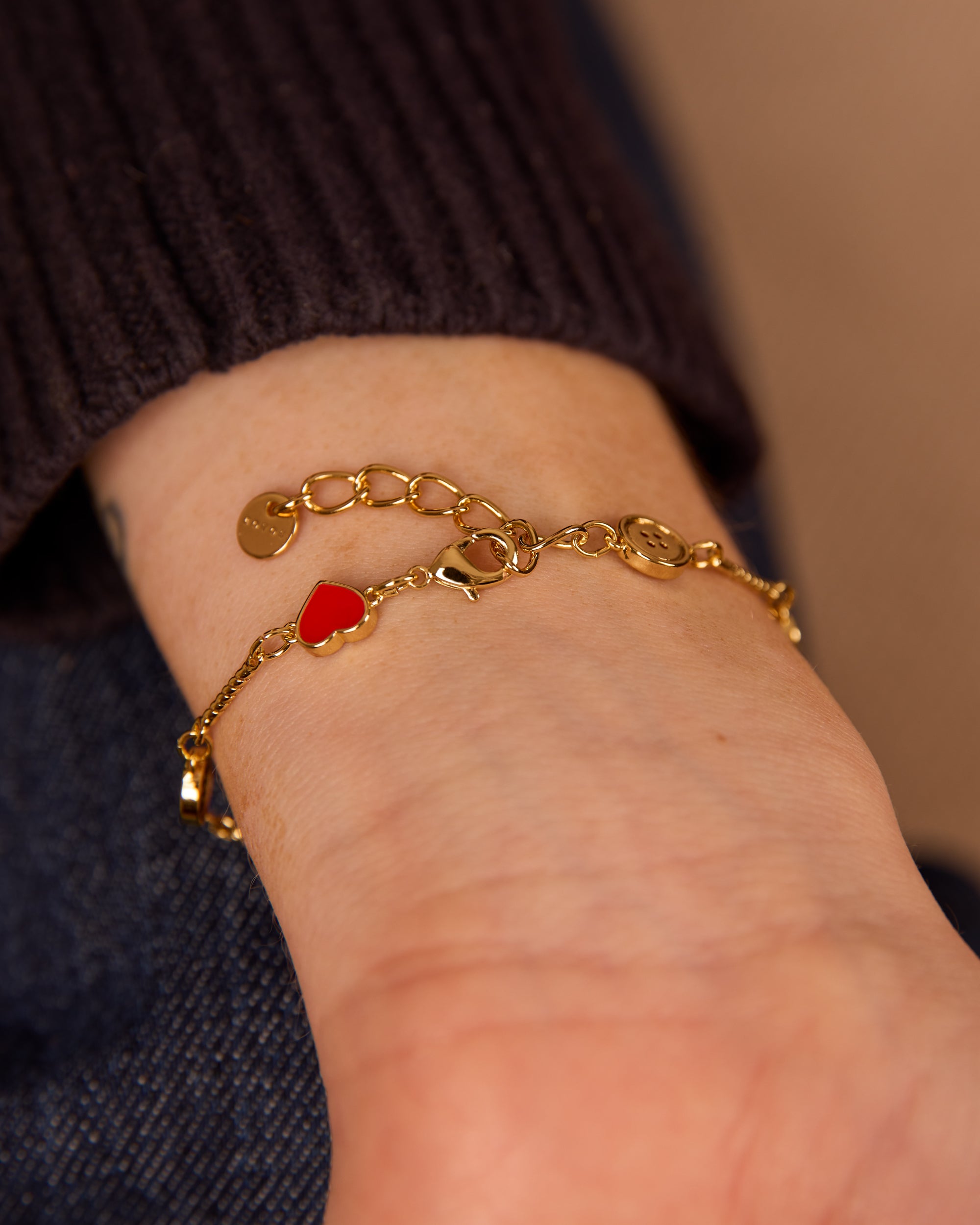 Heart Button Braclet