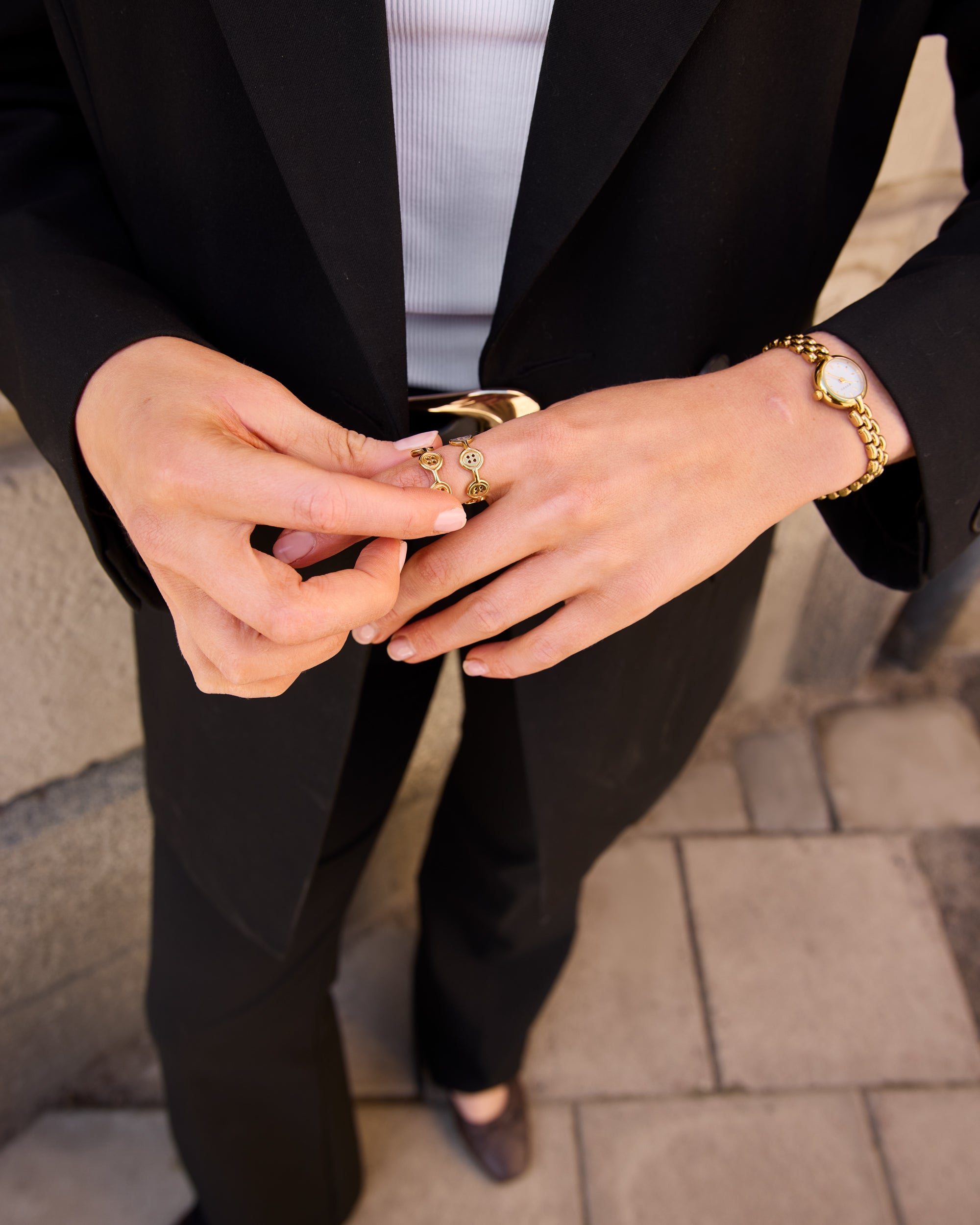 Signature Button Ring