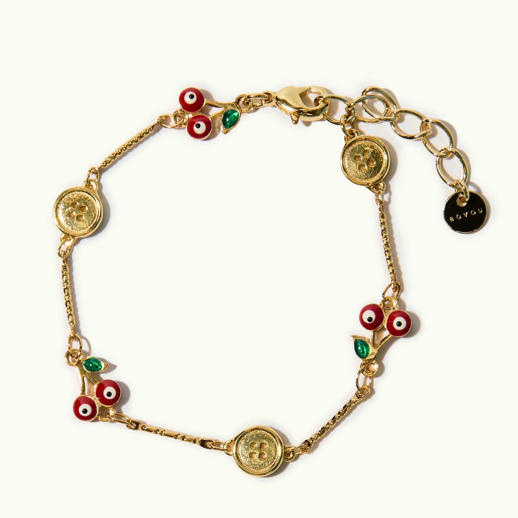 Cherry Button Bracelet
